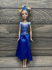 Mattel Disney 2012 Princess Fashion Doll Cinderella Blue Glittery Dress Gown