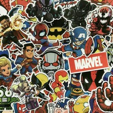 100Pcs Vinyl Marvel Super Hero Stickers Pack Skateboard Luggage Laptop Decal Lot