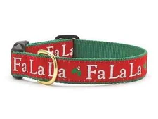 Up Country Dog Collar or Leash Fa La La Christmas Pattern Sizes XS S M L XL