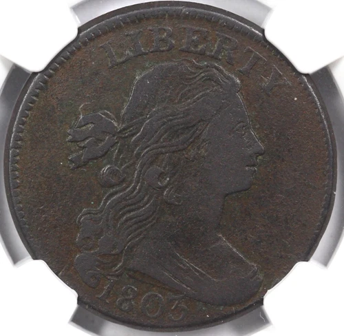1803 1c S-265 Draped Bust Large Cent NGC VF Details Env. Damage EX; Luer