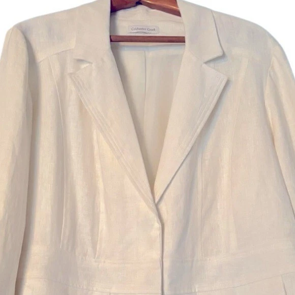Блейзер льняной Coldwater Creek цвета слоновой кости размер 2X - Изображение 4 из 4