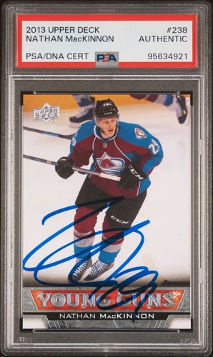 2013 Upper Deck NATHAN MACKINNON Young Guns #238 Auto Signed PSA Rookie Card RC
