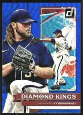 2022 Donruss Holo Blue #21 Corbin Burnes Diamond Kings Milwaukee Brewers
