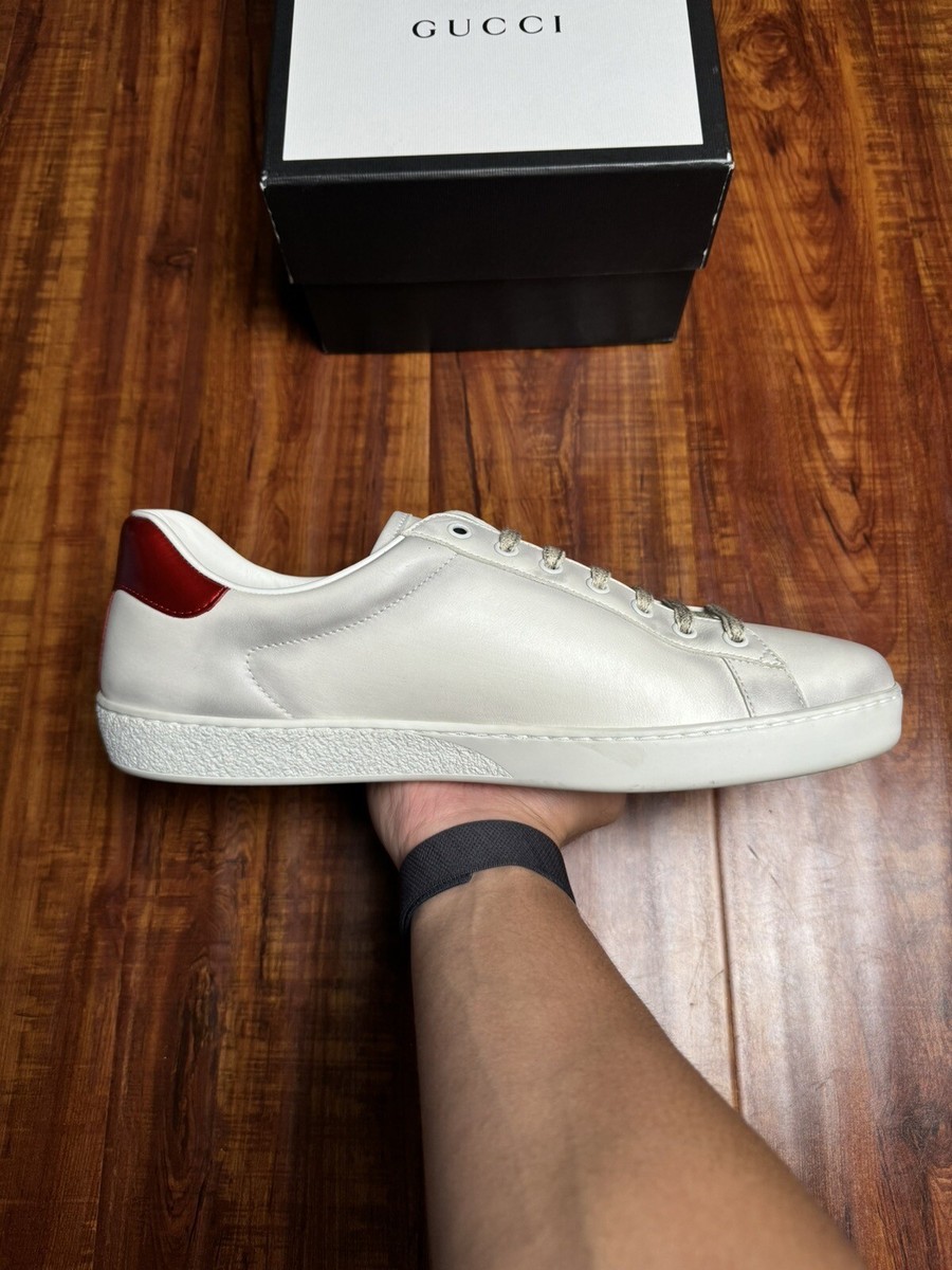 Gucci Ace Blade Logo Distress Men Sneaker - White - Size 11G  display picture 3