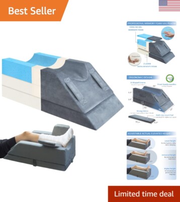 4-Height Adjustable Leg Elevation Pillows for After Surgery, Injuries, or Res...