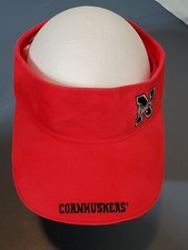 Nebraska CornHuskers UN Visor Hat Cap Offset N logo Ebroidered NCAA College CSI
