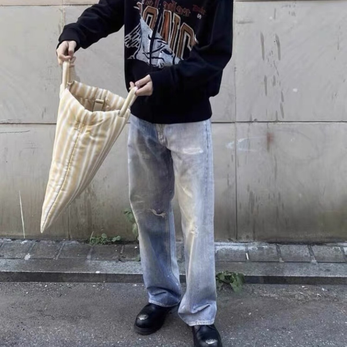 【U LAN】(UNISEX) Doggy Vintage Wash Denim SAMURAI JEANS S510XX21OZ2-21OZ Model 2 Selvedge Denim One