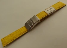 New ZRC France Yellow Ladies Shark 14mm Watch Band Steel Security Sealock Clasp