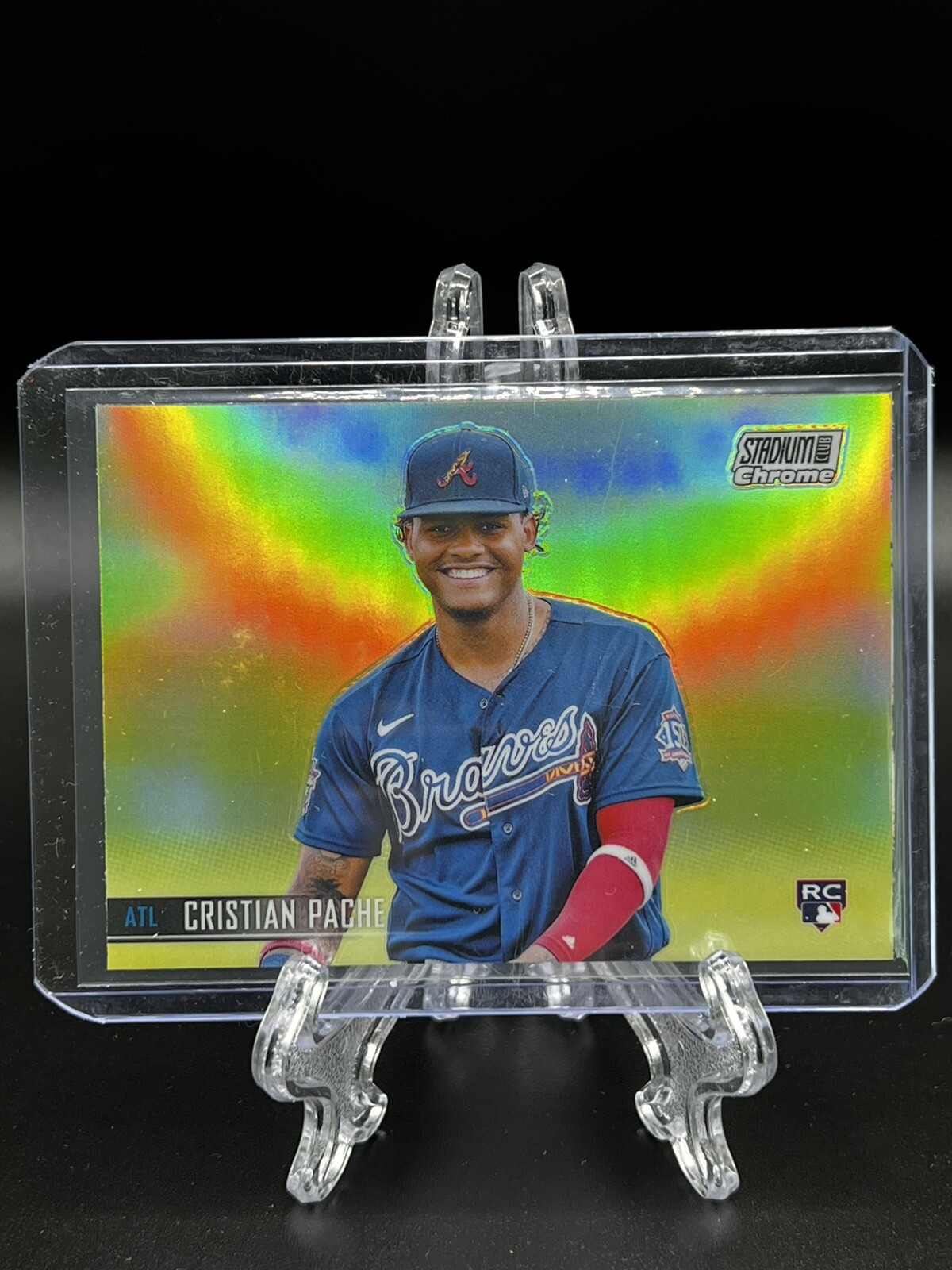 2021 Topps Stadium Club Chrome Cristian Pache Refractor - Rookie RC - Braves/A's