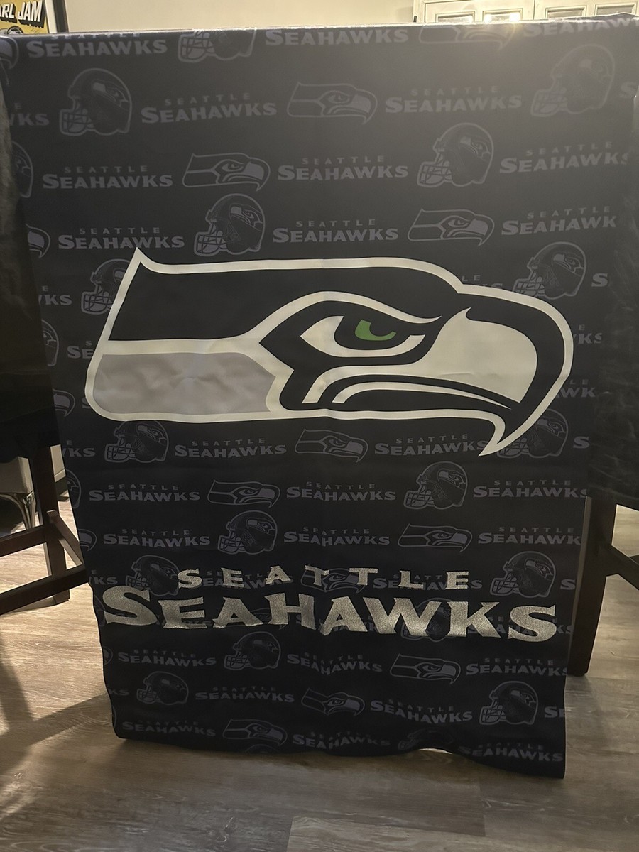 vintage ラグ カーペット スーパーボウル　ドルフィンズ　カレッジ HUGE Seattle Seahawks Evergreen Suede GLITTER Flag 29”x43” Vintage