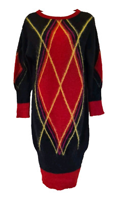 Pulloverkleid A Child Of The Jago Argyle Rautenrot Soft Touch Mohair Wolle
