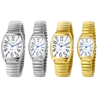 Easy to Read Big Arabic Numerals Watch Elastic Band Men Womens Quartz Wristwatch