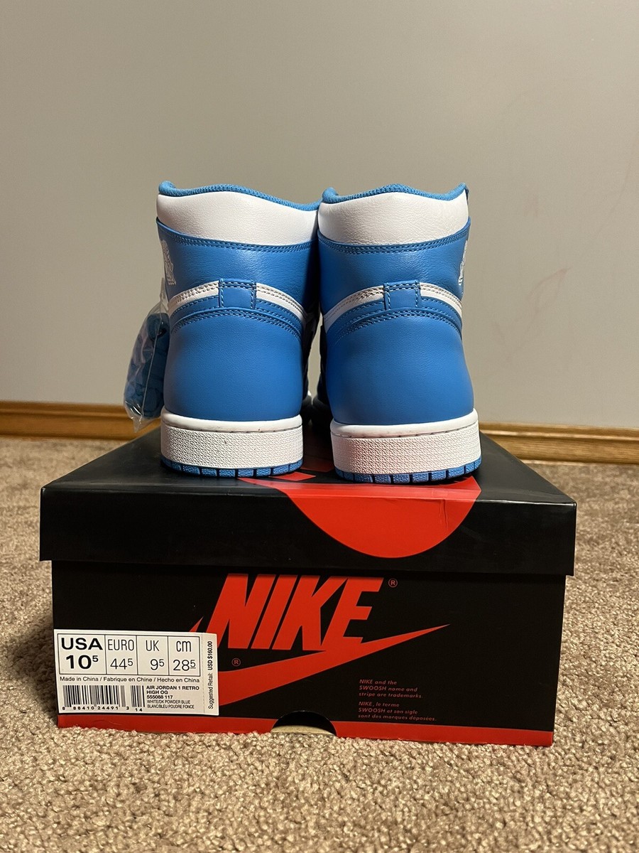 Air Jordan 1 Hi Retro UNC Powder Blue DS 555088-117 Size 10.5 | eBay