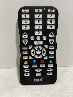 COX CABLE TV + AUDIO LARGE KEY MULTI-DEVICE JUMBO UNIVERSAL REMOTE RT-SR50