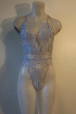 NWT Womens In Bloom By Jonquil Lavender Lace Halter Thong Teddy M 
