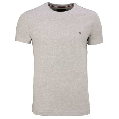 Tommy Hilfiger Men's Core Stretch Slim C Neck TShirt Grey MW0MW27539