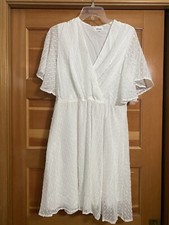 NWT  Missky BoHo Bridal Womens Large Sundress Swiss Dot Tea Length Lined