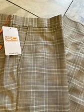 NWT STEVEN LAND Men's Multi Color Plaid Pants  Flat Front Size 56