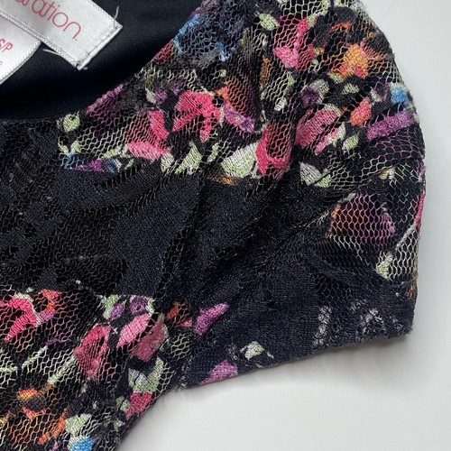 Xhilaration Girl’s Small (6-6X) Scoop Short Sleeve Floral Black & Pink Dress - Picture 3 of 8