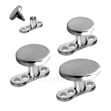 1 SET 3mm Implant Grade Titanium Flat Disc Top  Micro Dermal Anchor Base Combo