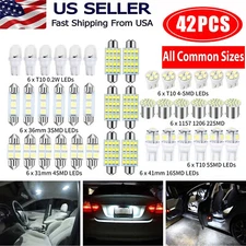42pc LED Interior Lights Bulb Kit Dome License Plate Lamp 6000K for Honda Toyota