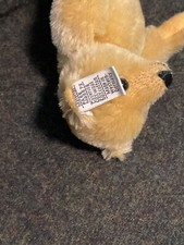 Vtg Steiff Mohair Bear 0163/19 gold in color with brass and white label LTD.