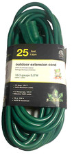 New Go Green Power Inc. GG-13725GN-M 16/3 SJTW Outdoor Extension Cord, 25 foot