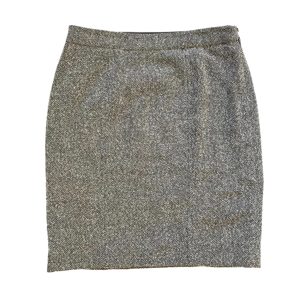 Max Mara 直筒裙女装 46 US 12 黑色白色羊毛衬里高腰