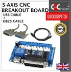 Mach3 Interface CNC 5 Axis motion Controller Breakout Board Router Mill Plasma