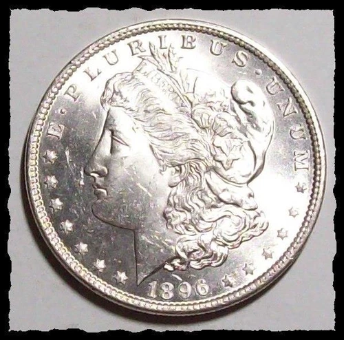 1896-P MORGAN DOLLAR Blast White Lustrous CHOICE BU #35D36 .900 Fine Silver