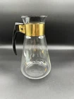 VINTAGE PYREX/CORNING (HEAT PROOF GLASS) CARAFE WITH LID GOLD ATOMIC STARBURST