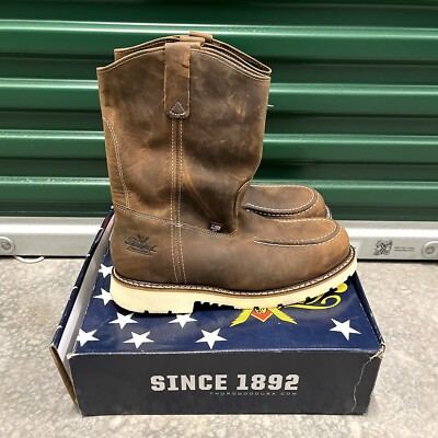 Thorogood Men Sz 13 D 804-3311 Steel EH Safety Moc Toe Boots 11  Wellington USA