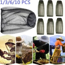 Anti Mosquito Bug Bee Insect Net Hat Fishing Hidden Mesh Cap Head Face Protector