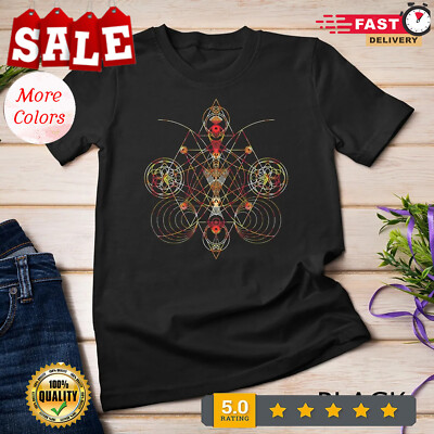 2025/Geometric Shapes Circle Angles Pattern - Sacred Geometry T-Shirt Unisex T-s