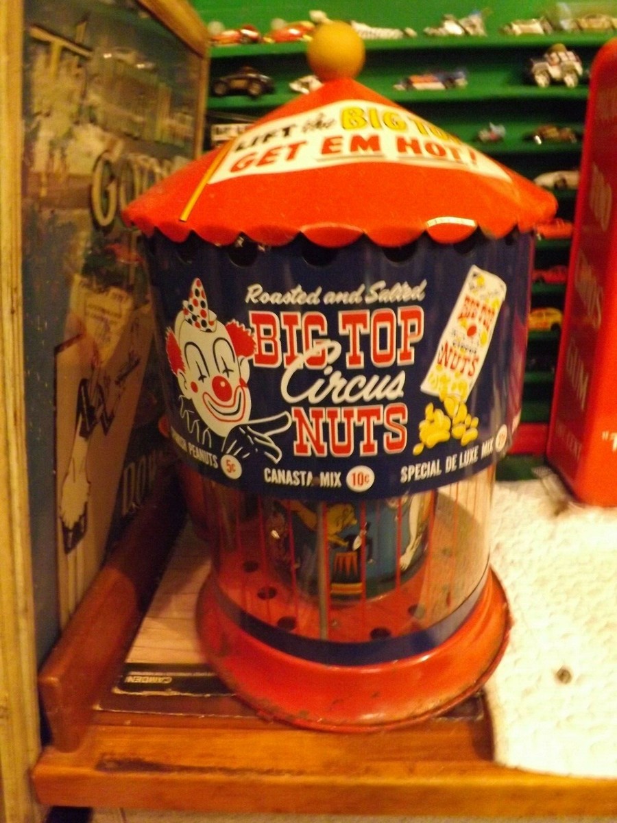 Vintage BIG TOP Circus Nuts Clown Peanuts Display Warmer GAS OIL