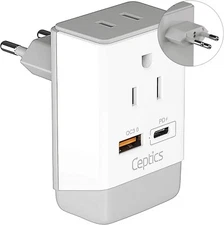 Ceptics Switzerland Plug Adapter, Travel 2 USA Socket Type J AP-11A