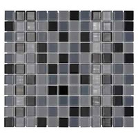 Glasmosaik Schwarz Grau Fliesenspiegel Wand KüChe 62-0208 | 10 Mosaikplatten