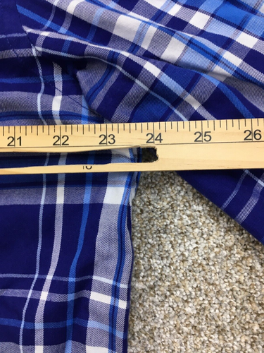 Chaps Ralph Lauren Shirt Men's Large Blue White Plaid Flannel Long Sleeve - Picture 5 of 9