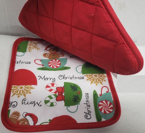 Set di 2 porta pentole Jumbo, 7"x8", TAZZE BUON NATALE E BISCOTTI PAN DI ZENZERO, REGGISENO - Foto 8 di 11