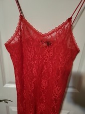 Vintage The International Boutique By Undercover Wear Red Lace Nightgown M