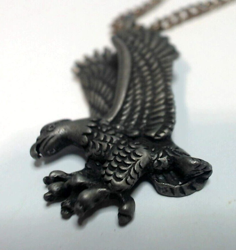 Vintage Eagle Necklace 1980's VINTAGE 1980'S PEWTER EAGLE