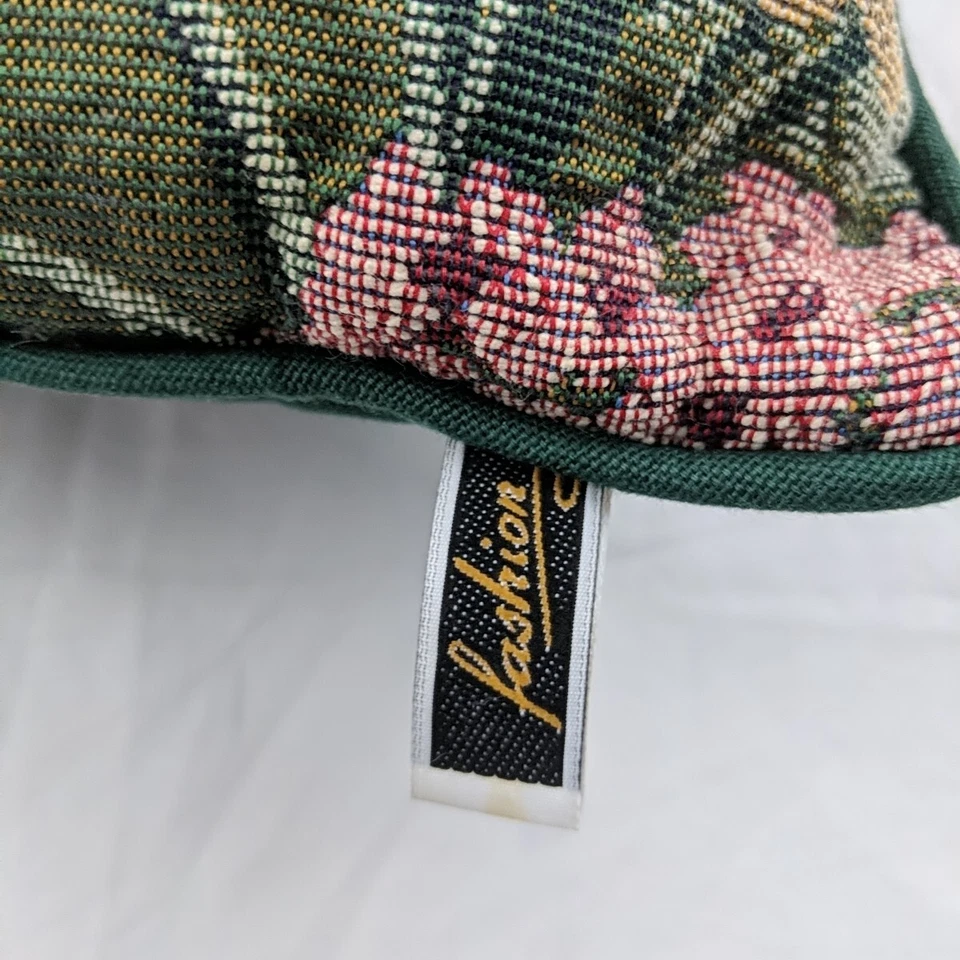 Fashion tapestry Pillow 16" Garden Scene Vintage Green Cottage Core Grandma Core - Image 3 of 4