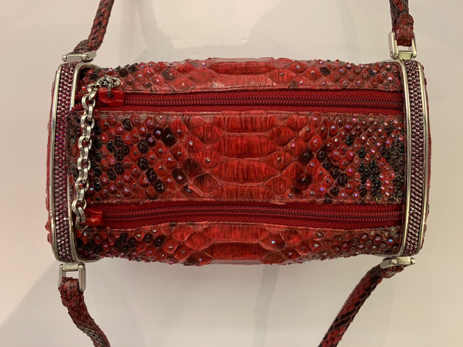 ❤️Judith Leiber Python Swarovski Crystal Handbag … - image 15