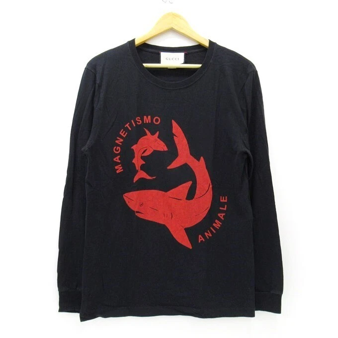 GUCCI MAGNETISMO ANIMALE Long Sleeve T shirt XS Black Auth Men