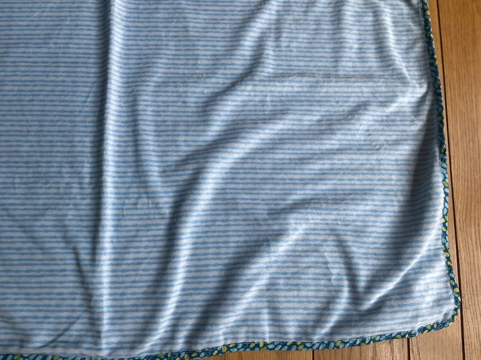 Cocalo Turtle Reef Reversible Blue Green Stripe Baby Blanket Throw 30"x40" Fish - Image 3 of 4