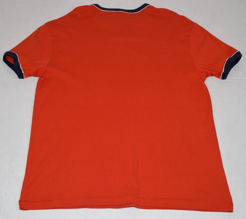 Camiseta Polo Deportiva Vintage Ralph Lauren Talla M Años 90 Camisa Naranja Timbre Negro Foto 3 de 4