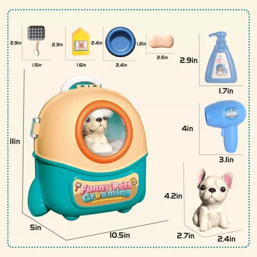 16Pcs Pet Dog Grooming Toys Pretend Vet Care Play Set Doctor Kit for Kids Gifts - Picture 2 of 9