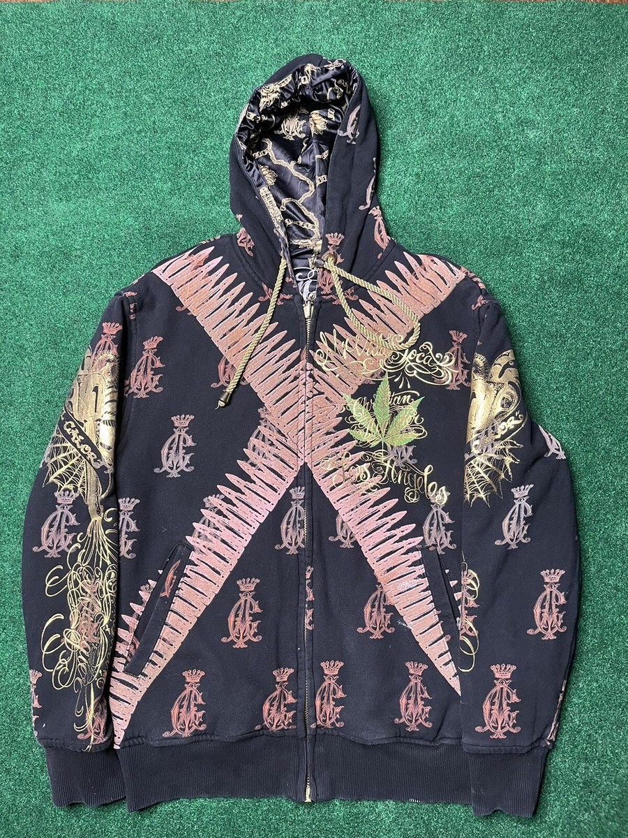 Vintage Christian Audigier “Mi Vida Loca” Reversible Hoodie Small 