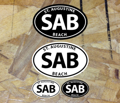 SAB St. Augustine Beach FL Florida Decal Sticker Vinyl - 2 for 1