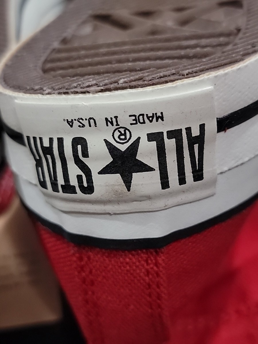 Vintage NEW Converse All Star Chuck Taylor Hi Top Mens 9 Red